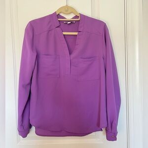 Nine West Medium Purple Long Sleeve Blouse